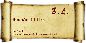 Bodnár Liliom névjegykártya